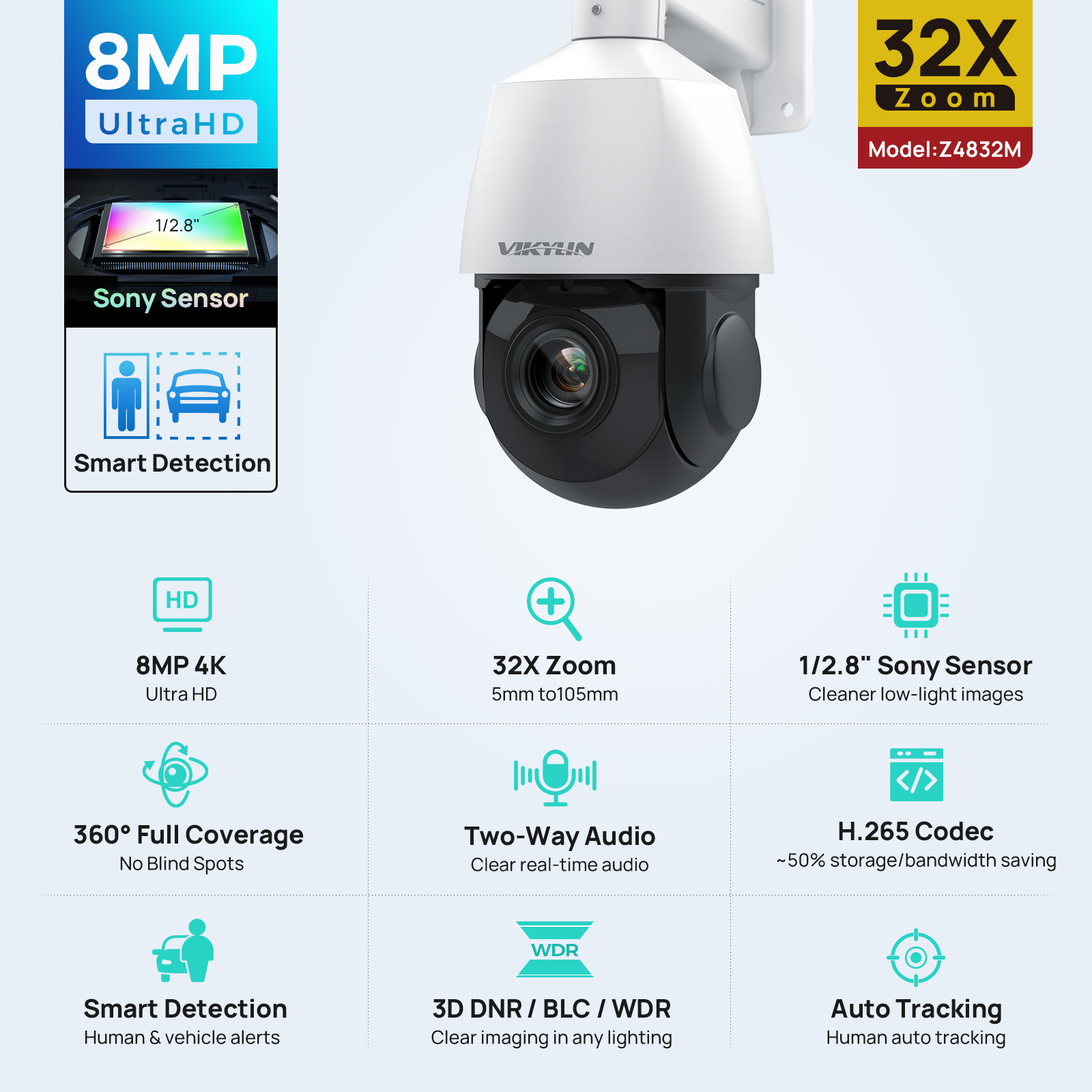 4K Microscope Camera Sony Sensor - Telecamera IP Vikylin 4K 8MP PTZ