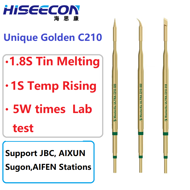 C210 Precision Soldering Station - 2PCS D'oro C210 Punta del Saldatore
