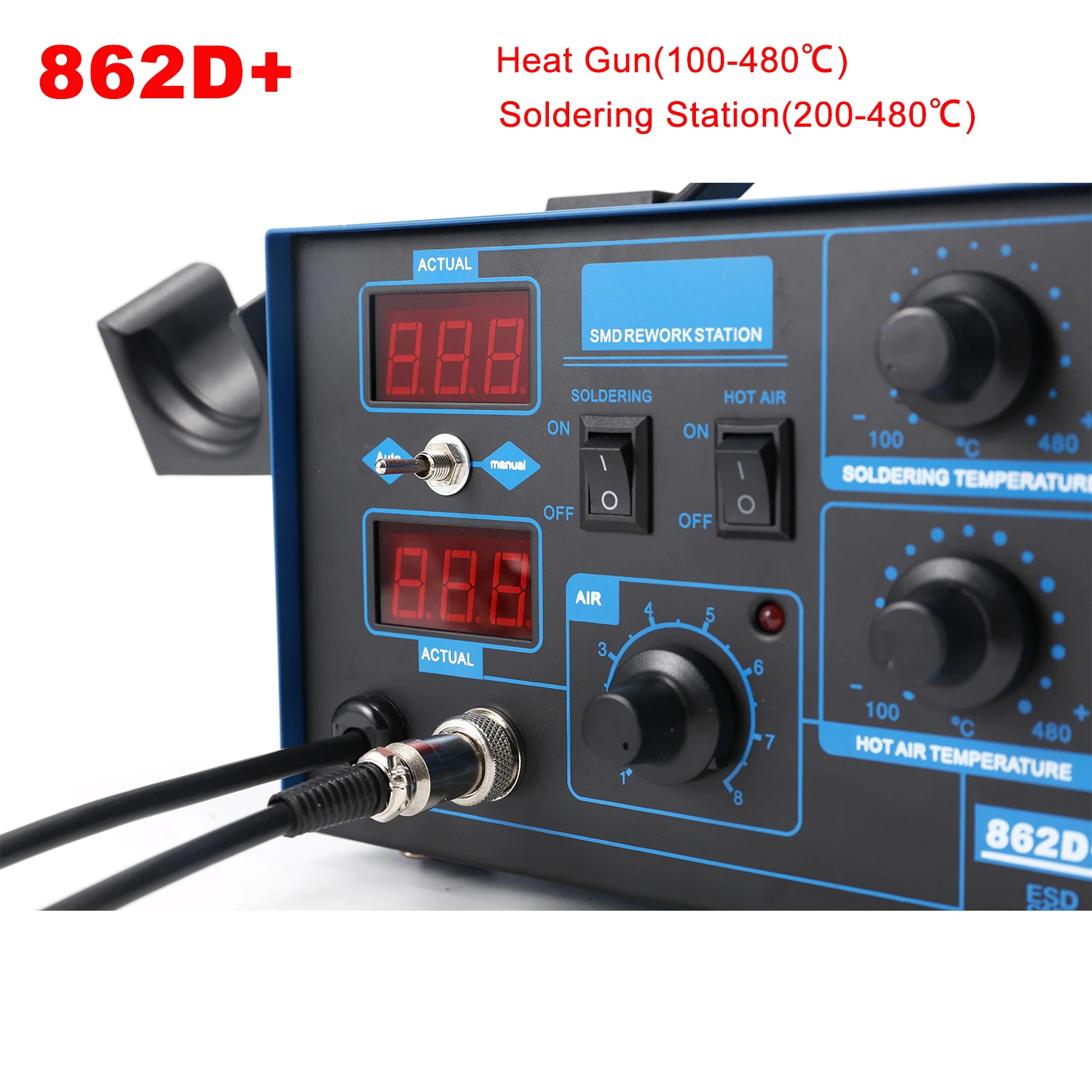 2 In 1 Soldering Rework Station 750W - Stazione di saldatura 862D+ 2 in