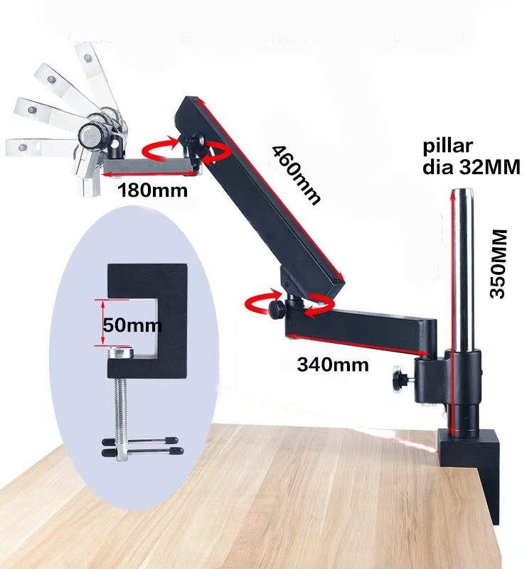 Microscopio stereo trinoculare - Articulating Arm Boom Stand Microscope recensione e prezzo